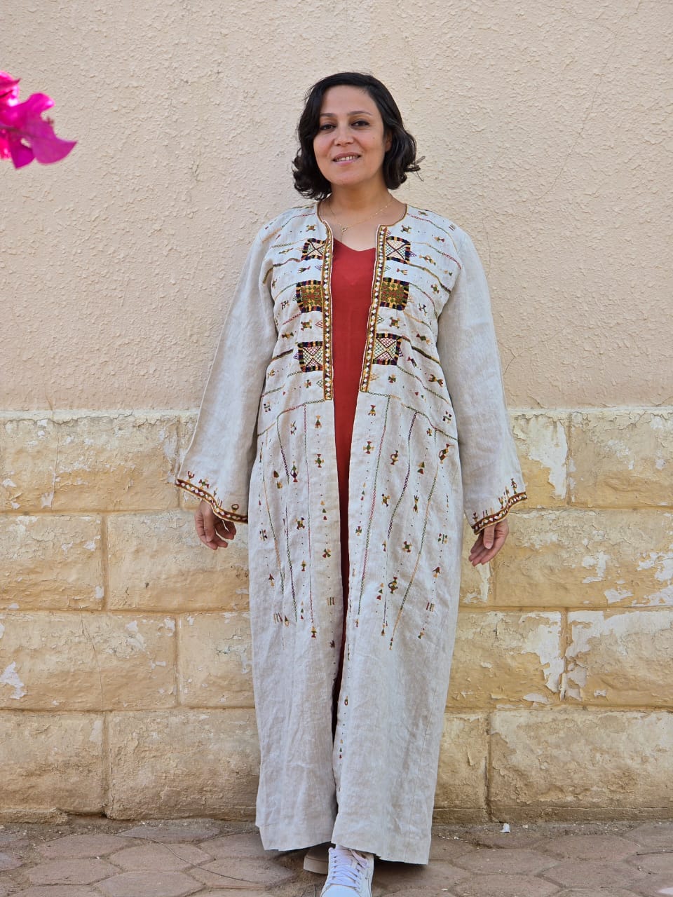 نور - Nour (Radiance) Natural linen cardigan