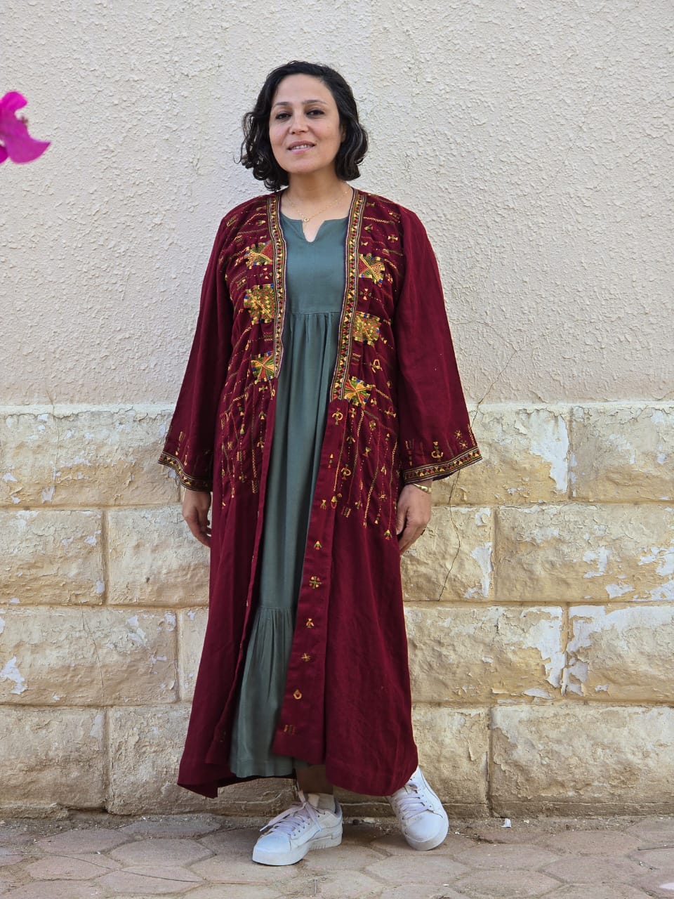 نور - Nour (Radiance) Natural linen cardigan