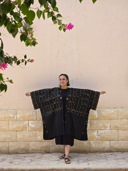 كاردغان نصف مفتوح نسيم الصحراء – كتان طبيعي Sahara Breeze Half Cardigan – Natural Linen