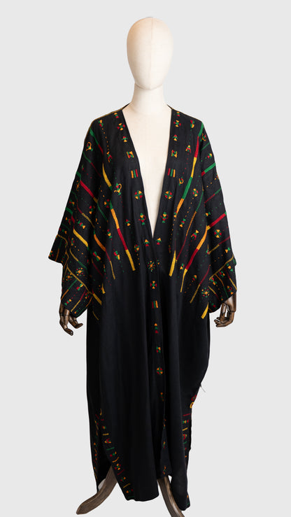 Sahara Night Embroidered Linen Cardigan    كاردغان ساهارا الليلي المطرز – كتان طبيعي