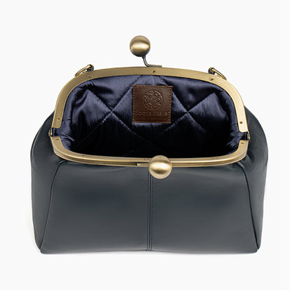 Dark Blue Leather Bag